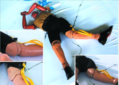 图为行人保护碰撞试验假人