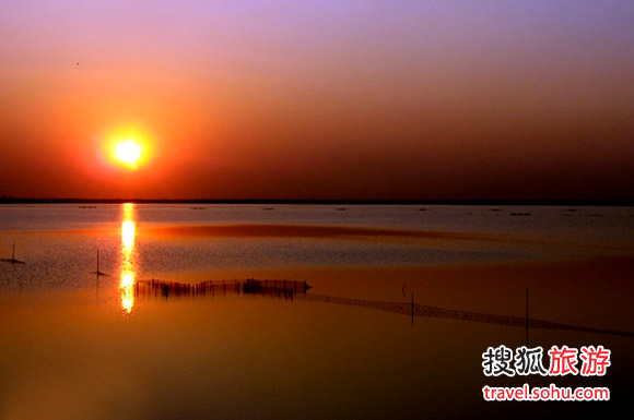 河北黄骅日落景观